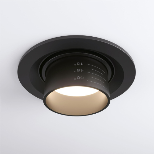 Встраиваемый светодиодный светильник с регулировкой угла освещения 9920 LED 15W 4200K черный фото 2