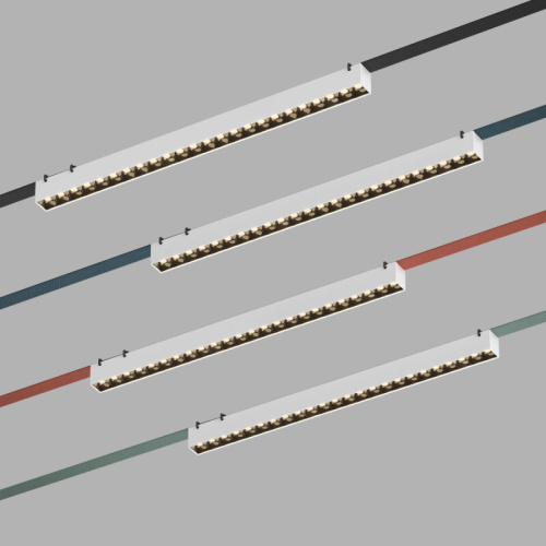 DK5573-WB Cветильник для трека-ремня Belty, серия Grill, со светодиодом, L642*W40*H45мм, 48V DC, 24W, RA90, 24°, 3000K, IP20, белый с черным, алюминий фото 5