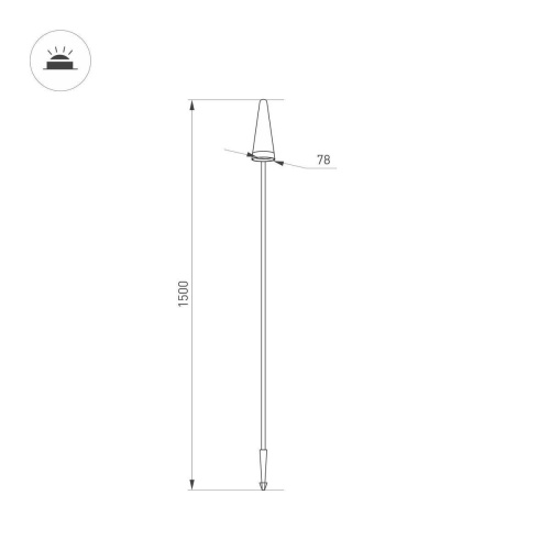 Ландшафтный светодиодный светильник Arlight LGD-Cono-Boll-H1500-7W Warm3000 037521 фото 2