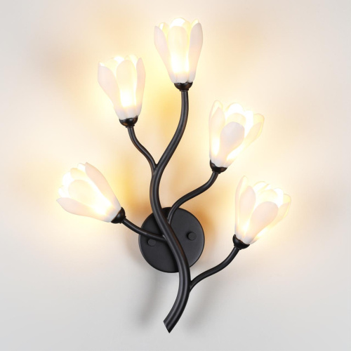 5090/5W MODERN ODL25 553 черный матовый/белый/фарфор Бра G4 LED 5*5W GARDI фото 4