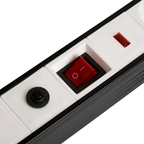 Сетевой фильтр 4-местный с/з STEKKER 3x1мм2, 5 м, 250В, 16А, серия Techno, HM22-41-05, белый фото 6