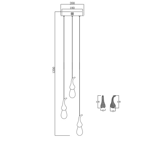 Подвесной светильник OMG07287-3 gold фото 2