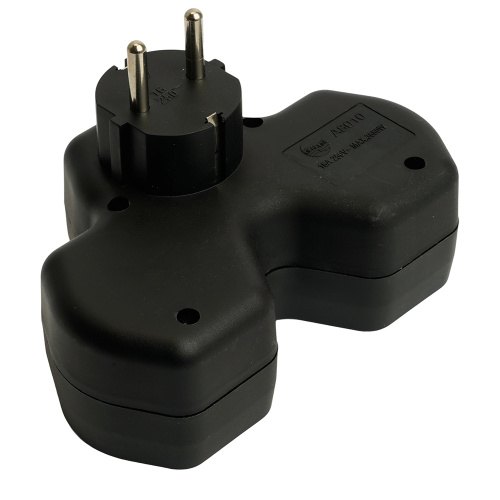 Разветвитель сетевой 3-местный с/з STEKKER ADP16-13-21, 250V,16A, ABS огнеустойчивый пластик, черный фото 5