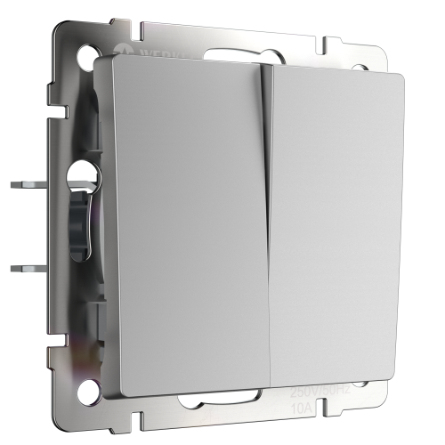 W1120006/ Выключатель двухклавишный (серебряный) W1120006 W1120006/ Выключатель двухклавишный (серебряный) W1120006