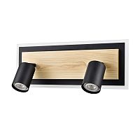 8025/19WL LEDIO LN24 000 черный/дерево, металл/МДФ Настенный светильник GU10 LED 2*10W + LED 19W 4000K 220V PINE