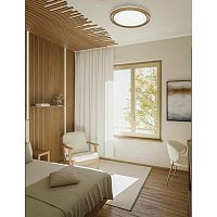 7640/AL BASICA SN 169 Светильник пластик/корич. под дер. LED 18Вт 4000K D295 IP43 RUX WOOD
