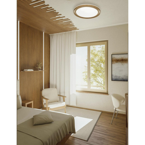 7640/DL BASICA SN 169 Светильник пластик/корич. под дер. LED 48Вт 4000K D390 IP43 RUX WOOD 7640/DL BASICA SN 169 Светильник пластик/корич. под дер. LED 48Вт 4000K D390 IP43 RUX WOOD