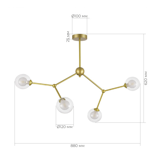 SLE1106-203-04 Светильник подвесной Золотистый/Прозрачный, Белый G9 LED 4*5W ARCUS фото 2