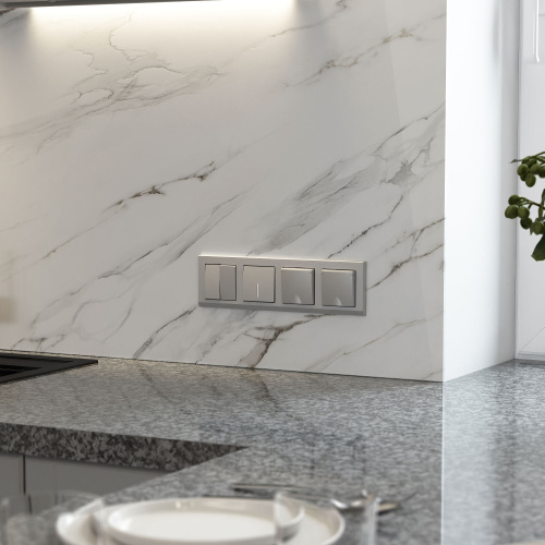 Перекрестный выключатель двухклавишный (серебряный матовый) W1123065 фото 7 Перекрестный выключатель двухклавишный (серебряный матовый) W1123065 фото 7