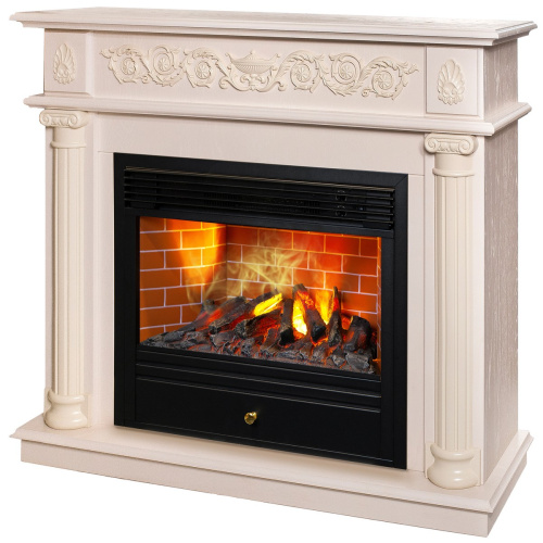 Электрокамин RealFlame Attica WT айвори с очагом 3D Novara фото 2 Электрокамин RealFlame Attica WT айвори с очагом 3D Novara фото 2