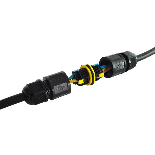 Соединитель-коннектор 3-контактный LD545  с рычажной клеммой, с пружинным контактом, водонепроницаемый, черный фото 4