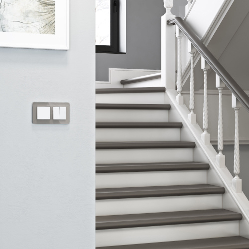 Рамка из стекла на 2 поста Elite дымчатый W0022417 фото 2