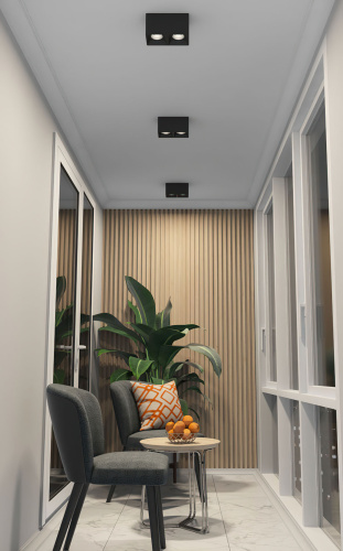 DK3085-BK+CH Светильник накладной IP 20, 10 Вт, GU5.3, LED, черный/хром, пластик фото 2