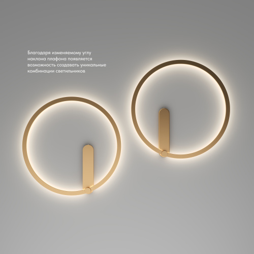 DK5035-SG Бра ROUND со светодиодом, IP20, 24W, 3000/4000/6500K, матовое золото, алюминий фото 7