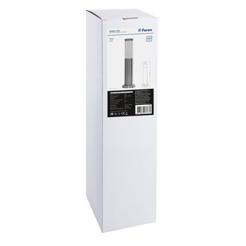 Светильник садово-парковый Feron DH022-450, Техно столб, 18W E27 230V, серебро фото 4