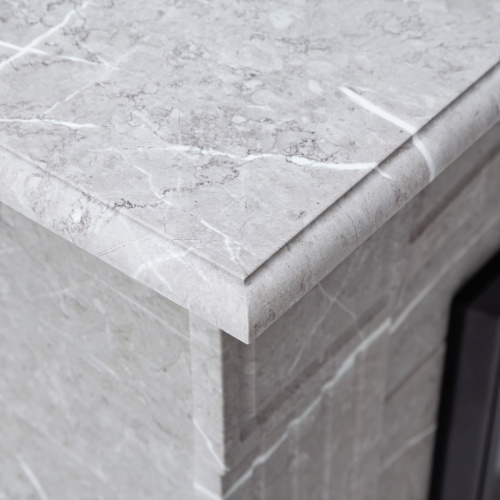 Каминокомплект ANDREA/АЛЬФА Мрамор серый с очагом Электроочаг MAJESTIC LUX/МАДЖЕСТИК фото 2