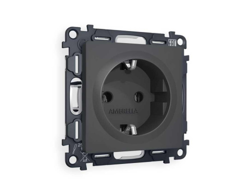 Комплект механизма электрической розетки AMBRELLA VOLT ALFA Графит мягкое касание с/з на винтовых зажимах QUANT (AP9060, VM141) MA906010 Комплект механизма электрической розетки AMBRELLA VOLT ALFA Графит мягкое касание с/з на винтовых зажимах QUANT (AP9060, VM141) MA906010