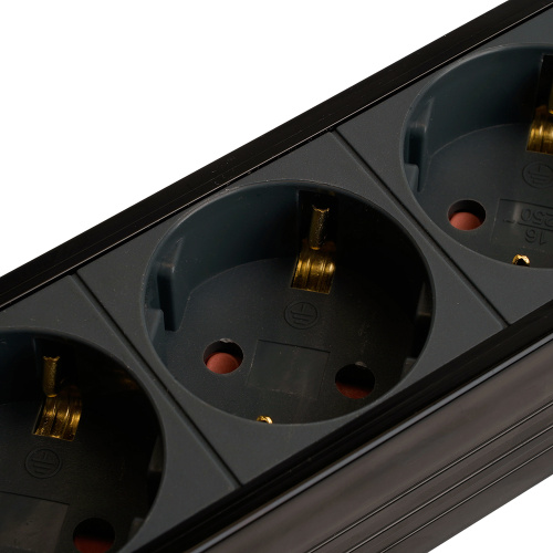 Сетевой фильтр 4-местный с/з STEKKER 3x1мм2, 3 м, 250В, 16А, серия Techno, HM22-41-03, черный фото 6