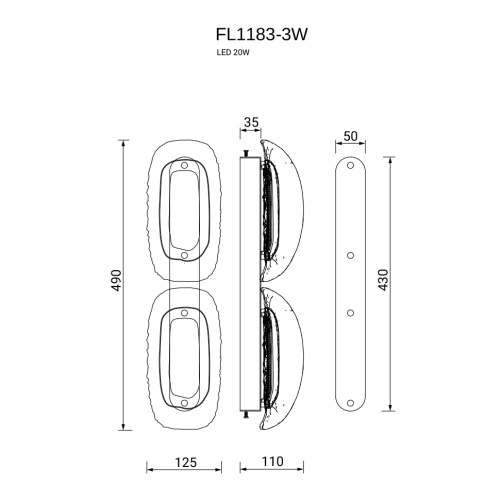Бра Nobilta FL1183-3W фото 4