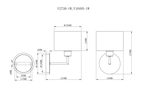 Бра Moderli V10495-1W Room фото 6
