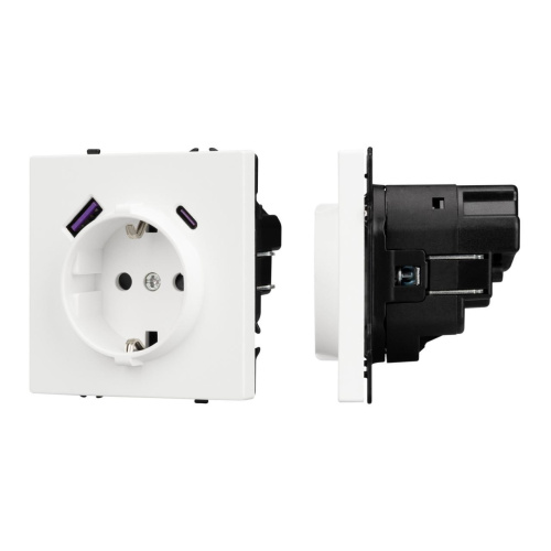 Механизм розетки с USB зарядкой Arlight SCT-NOBE-MUAC-SFPL-WH (230V, 16A) 054284 Механизм розетки с USB зарядкой Arlight SCT-NOBE-MUAC-SFPL-WH (230V, 16A) 054284