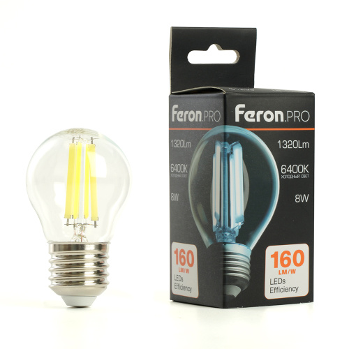 Лампа светодиодная Feron.PRO LB-1708 Шарик E27 1320LM 8W 175-265V 6400K фото 8