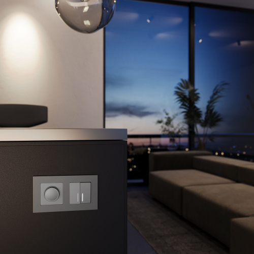 Рамка из поликарбоната на 2 поста Slab серебро софт W0022965 фото 2