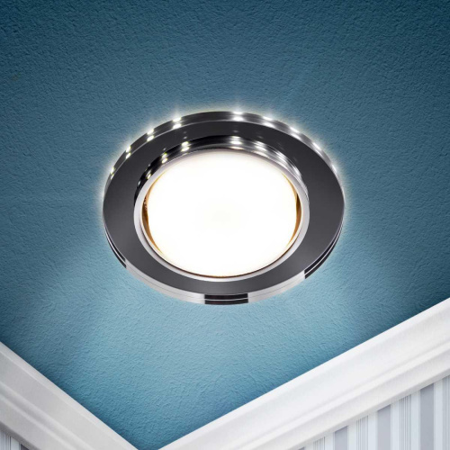 Светильник встраиваемый cо светодиодной подсветкой ЭРА DK LD51 BK под лампу GX53 черный Б0057468