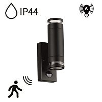 6605/2W HIGHTECH ODL23 000 черный/металл/пвх стойкий к УФ излучению Настенный св-к IP44 LED GU10 14W MOTTO