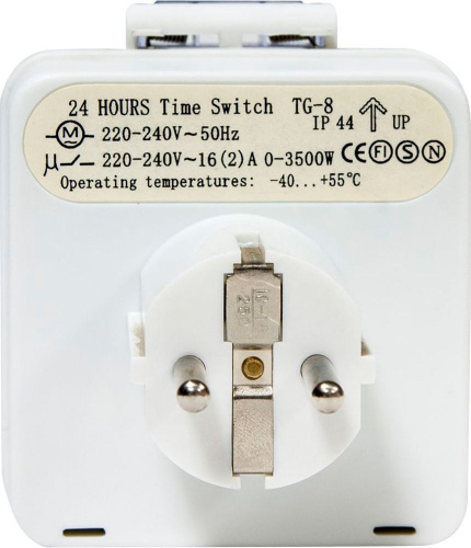 Розетка с таймером Feron TM31 суточная мощность 3500W/16A IP44 фото 6