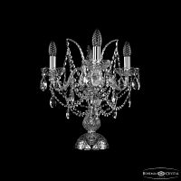 Настольная лампа с хрустальными подвесками 1411L/3/141-39 Ni Bohemia Ivele Crystal (Богемия Ивеле Кристалл)