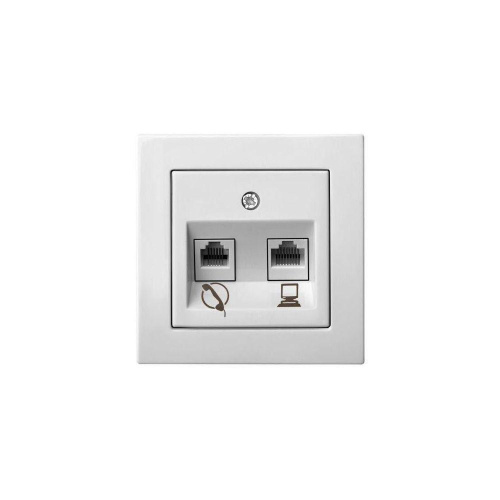 Розетка RJ45/RJ11 Liregus Epsilon белый 28-034 Розетка RJ45/RJ11 Liregus Epsilon белый 28-034