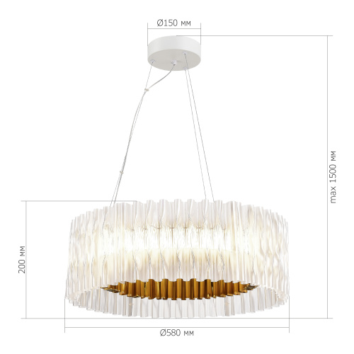 SL6012.203.01 Светильник подвесной ST-Luce Золотистый/Прозрачный LED 1*64W NAZARE фото 2