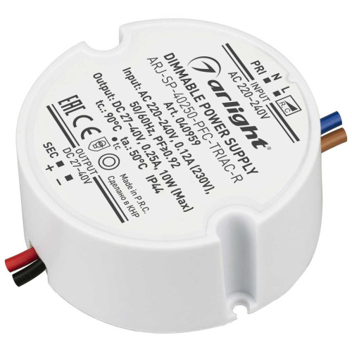 Драйвер Arlight ARJ-SP-40250-PFC-Triac-R 27-40V 10W IP44 0,25A 040959 Драйвер Arlight ARJ-SP-40250-PFC-Triac-R 27-40V 10W IP44 0,25A 040959
