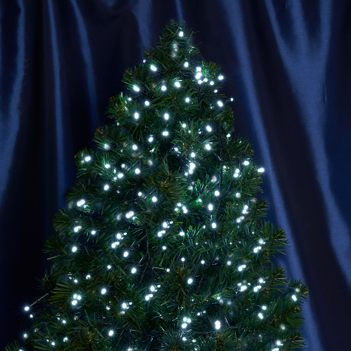 Светодиодная гирлянда Кластер Feron CL09 линейная 10м + 2м 230V 5000К, c питанием от сети, зеленый шнур