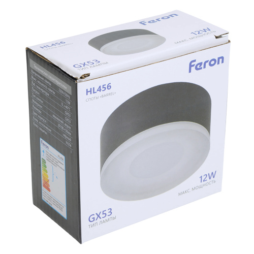 Светильник потолочный Feron HL456 12W, 230V, GX53, черный фото 11