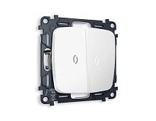 Комплект механизма 2-кл выключателя AMBRELLA VOLT с подсветкой 5600K OMEGA Белый матовый QUANT (OP1240, VM115, G14W) MO124015
