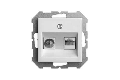 Розетка RJ45/TV Liregus Epsilon белый 28-023 фото 2