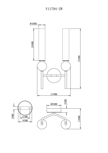 Светильник настенный Moderli V11794-2W Illis фото 9 Светильник настенный Moderli V11794-2W Illis фото 9