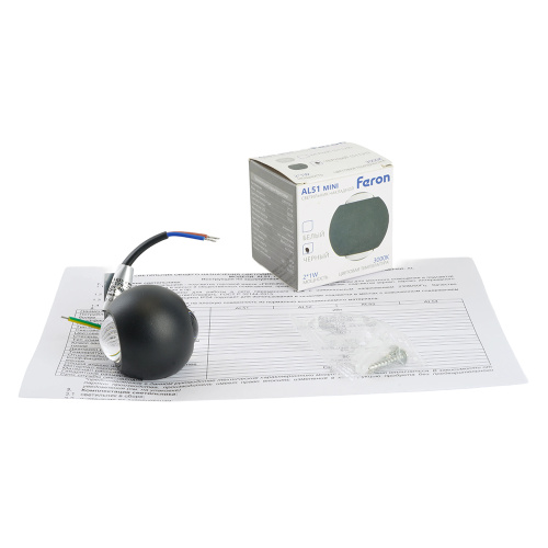 Светодиодный светильник стационарный Feron AL51 MINI 2*1W 3000K черный фото 10