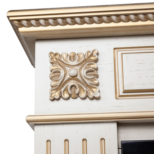 Каминокомплект SIENA/СИЕНА Бежевый дуб с золотой патиной с очагом Электроочаг SAPHIR/САПФИР 50 фото 3