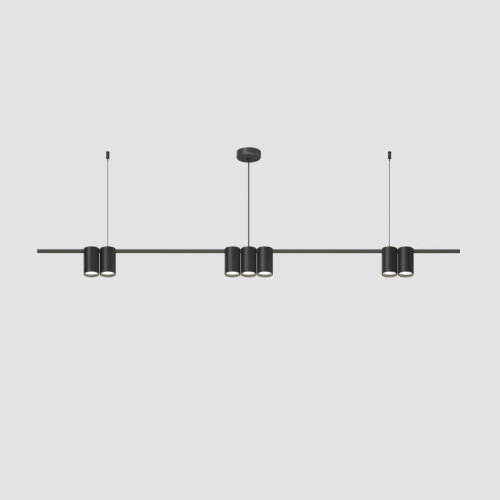 DK4063-BK Подвесной светильник ORBIT, IP20, 7xGU10 LED до 15 Вт, черный матовый, алюминий