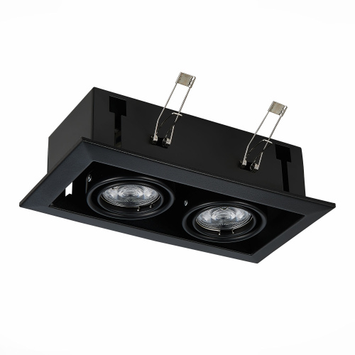 ST250.448.02 Св-к встр. Черный GU10 2*50W  L245xW126xH70 220V Без ламп Встраиваемые светильники фото 5
