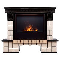 Электрокамин RealFlame Stone 26 AO античный дуб с очагом 3D Cassette 630 Black Panel