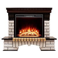 Каминокомплект COUNTRY/БРУКЛИН Античный дуб с очагом Электроочаг AQUAMARINE/АКВАМАРИН 26