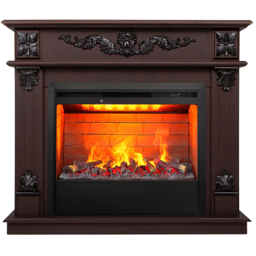 Электрокамин RealFlame Philadelphia 25,5/26 DN орех с очагом 3D Helios 26 Электрокамин RealFlame Philadelphia 25,5/26 DN орех с очагом 3D Helios 26