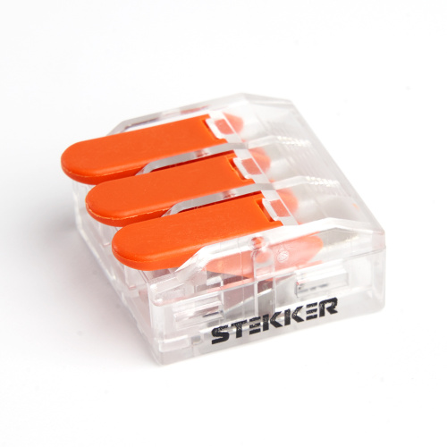 Универсальная компактная клемма 3-проводная STEKKER, LD221-613 фото 6