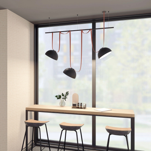 DK5563-BK Cветильник для трека-ремня Belty, серия Flow со светодиодом, D300*H171мм, 48V DC, 28W, RA90, 120°, 3000K, IP20, черный, алюминий фото 2 DK5563-BK Cветильник для трека-ремня Belty, серия Flow со светодиодом, D300*H171мм, 48V DC, 28W, RA90, 120°, 3000K, IP20, черный, алюминий фото 2