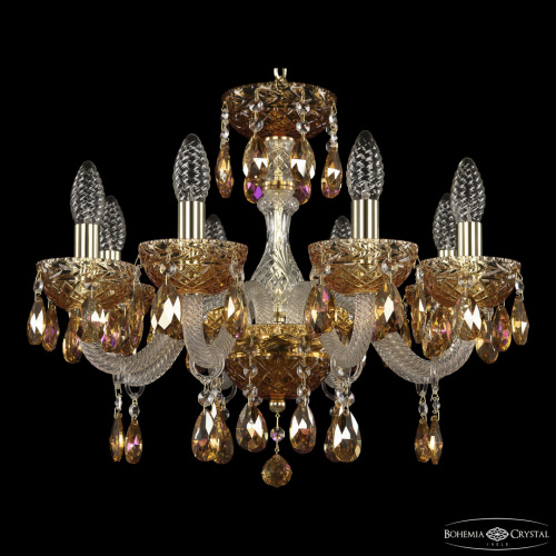Люстра хрустальная 5417/8/165 G Amber/M-1F K777 Bohemia Ivele Crystal (Богемия Ивеле Кристалл)