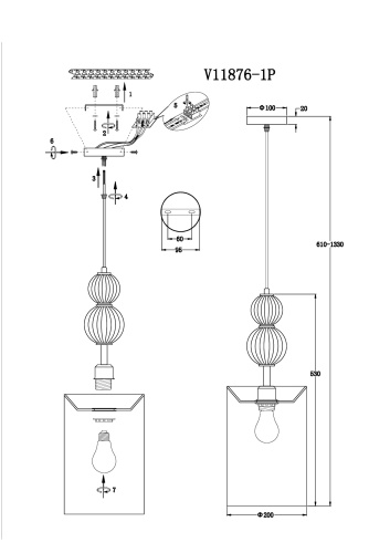 Светильник подвесной Moderli V11876-1P Brumi фото 2